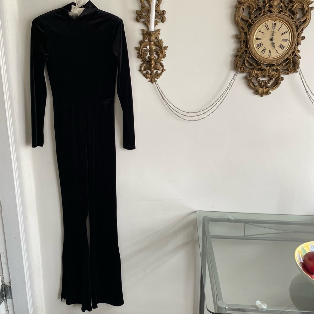BLACK VELVET JUMPSUIT - Picture 2 of 10